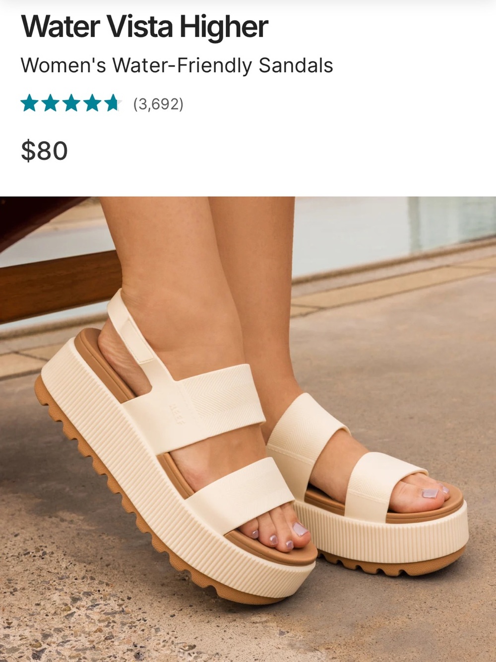 Reef Water Vista Higher Womenโs Water Friendly Sandals